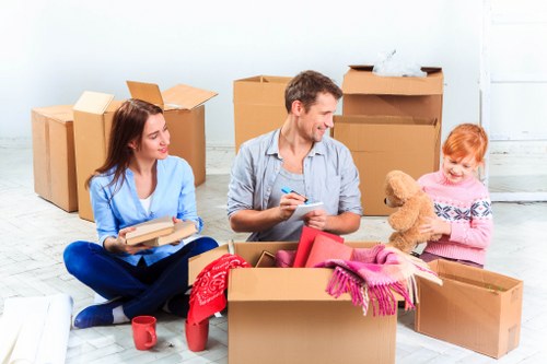 London movers planning a residential relocation in a city street