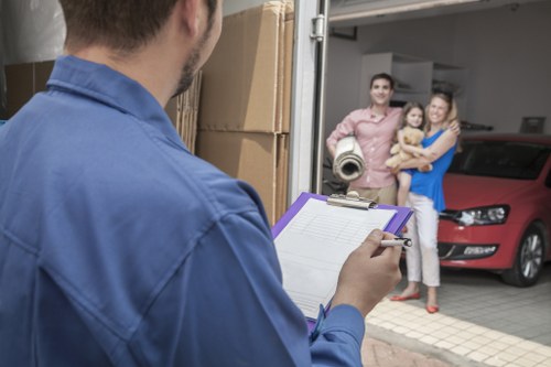 Removal van loading household items in London