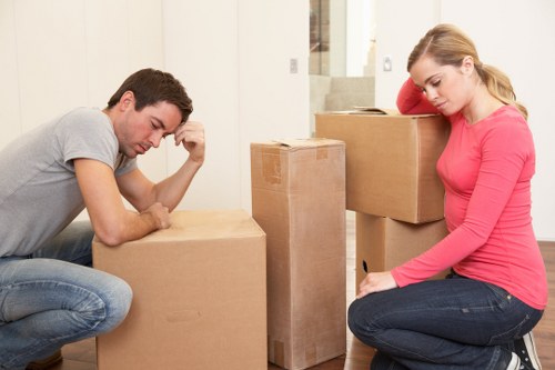 Packing materials and labelled boxes ready for a London move