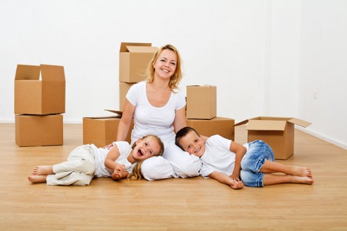 Professional removal staff following a health and safety policy during a move