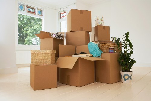 Marketing cookie concept with targeted online advertising for moving services